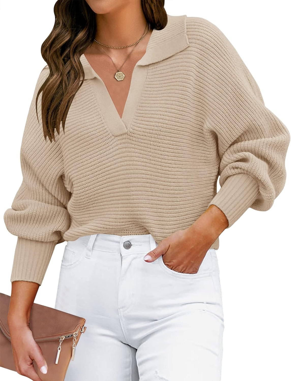 ZESICA Women's Comfy Loose Casual Pullover Sweater for Fall