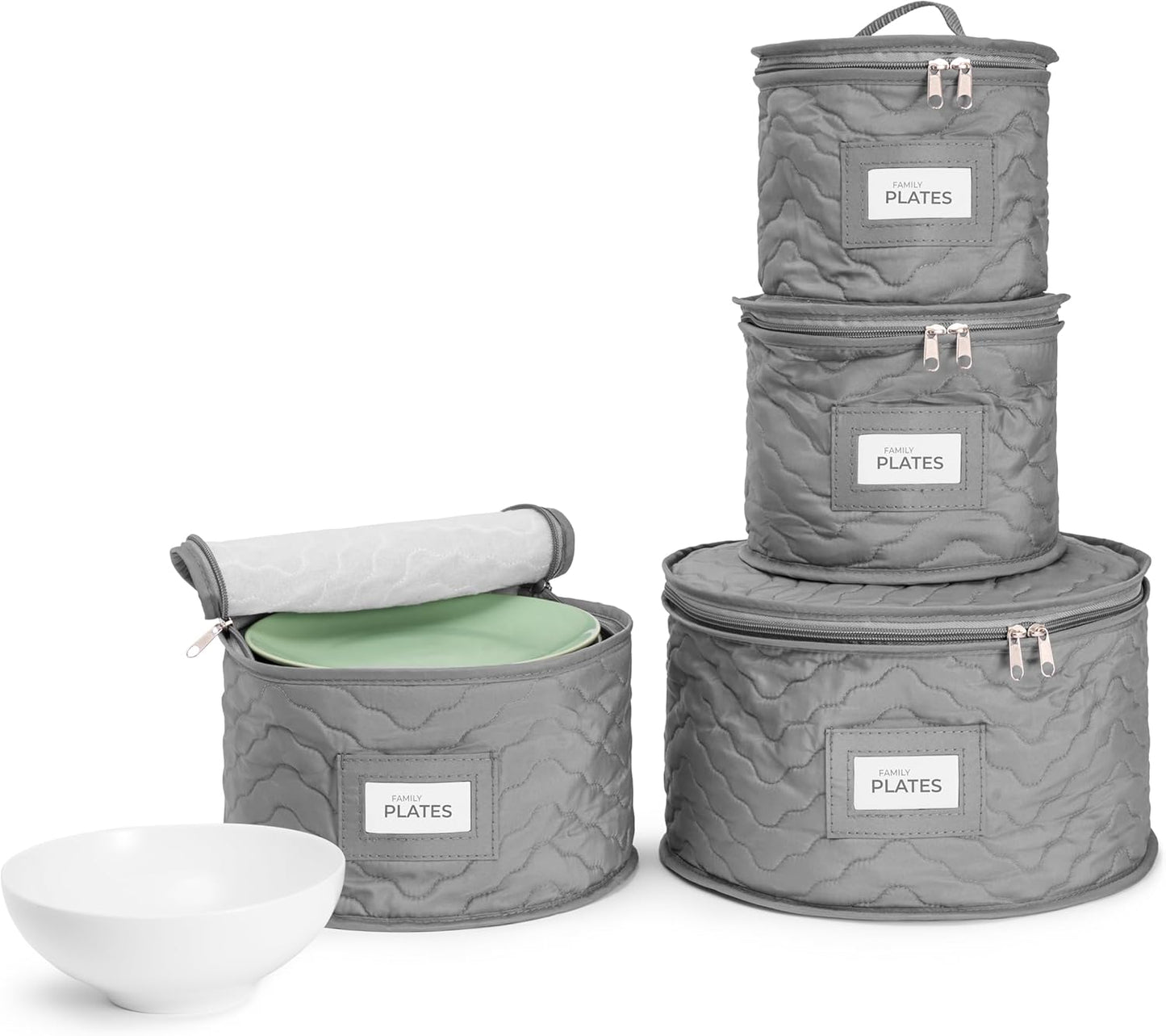 Quilted China Storage Containers for Organizing Dinnerware