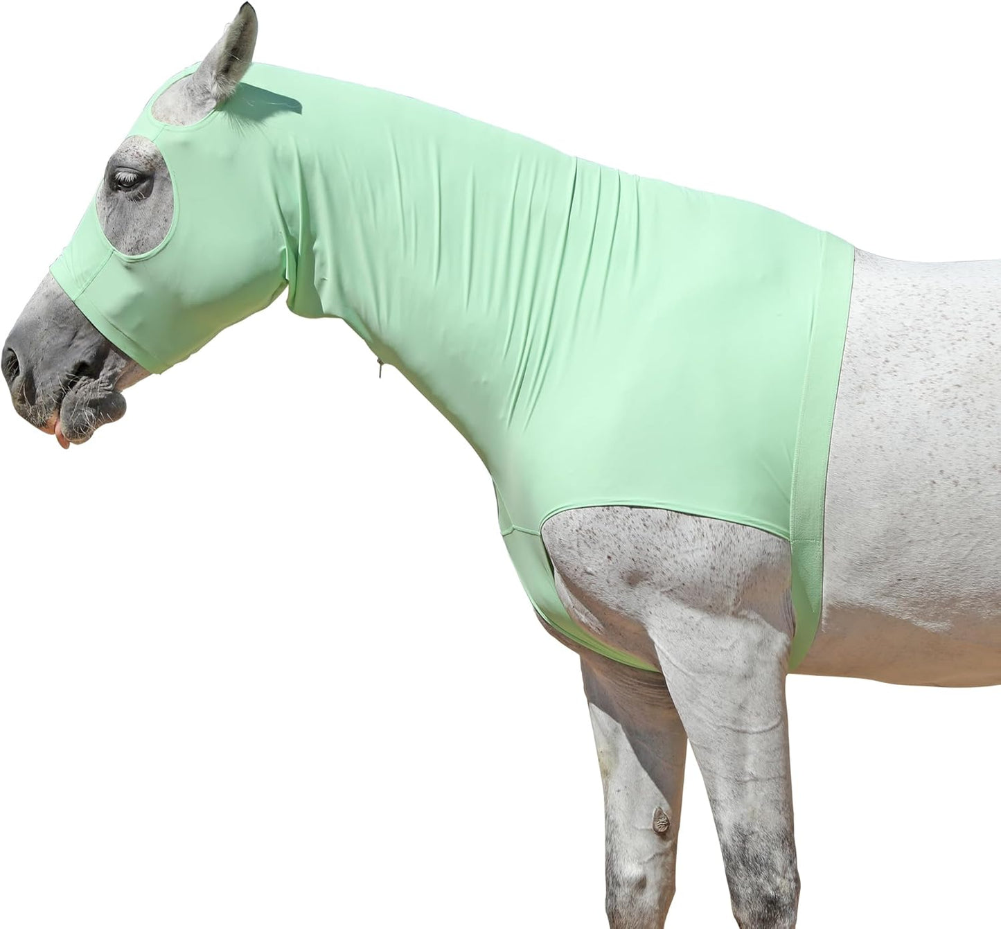 Horse Slinky Hood with Zipper for Mane Protection and Grooming