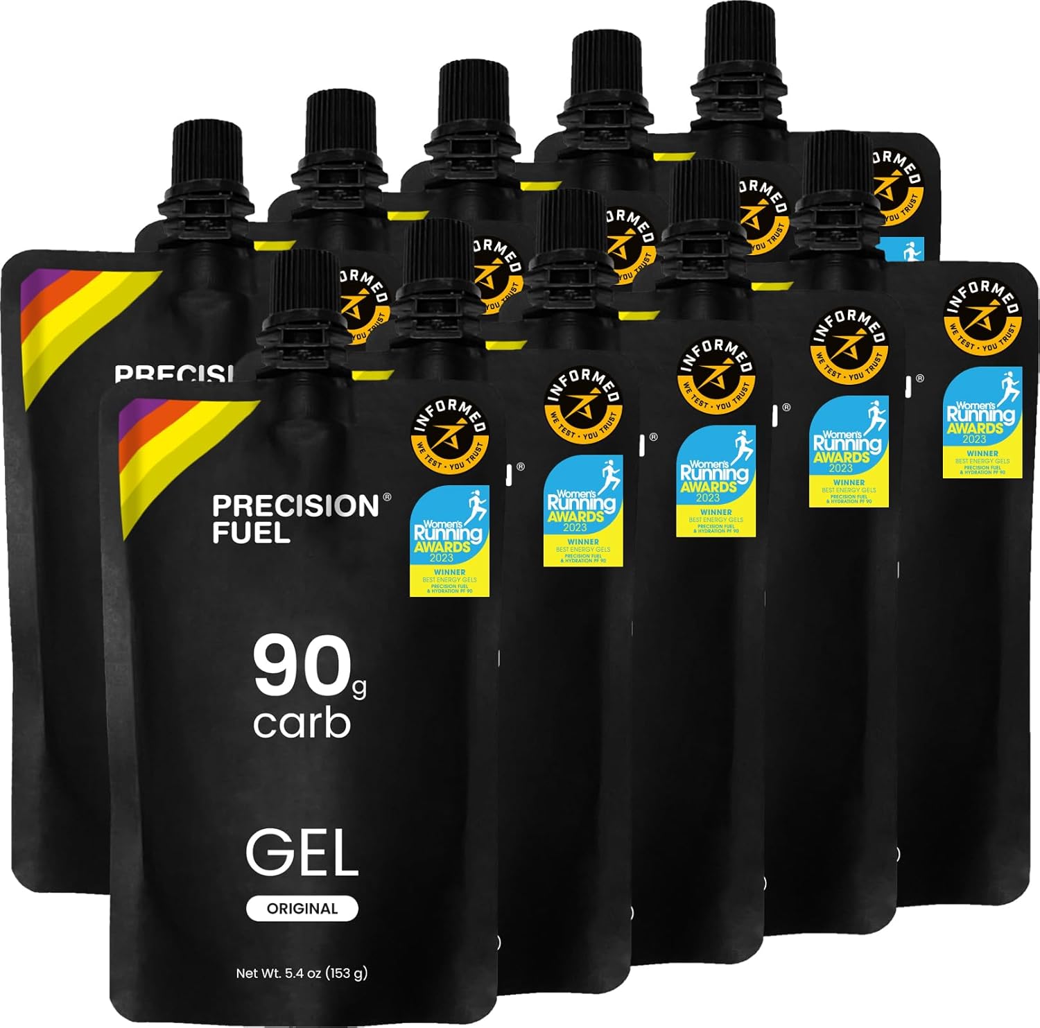 Precision Fuel PF90 Energy Gels for Endurance Athletes - 10 Pack