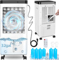 Evaporative Air Cooler Swamp Cooler with Large Tank - Quiet 20H Run