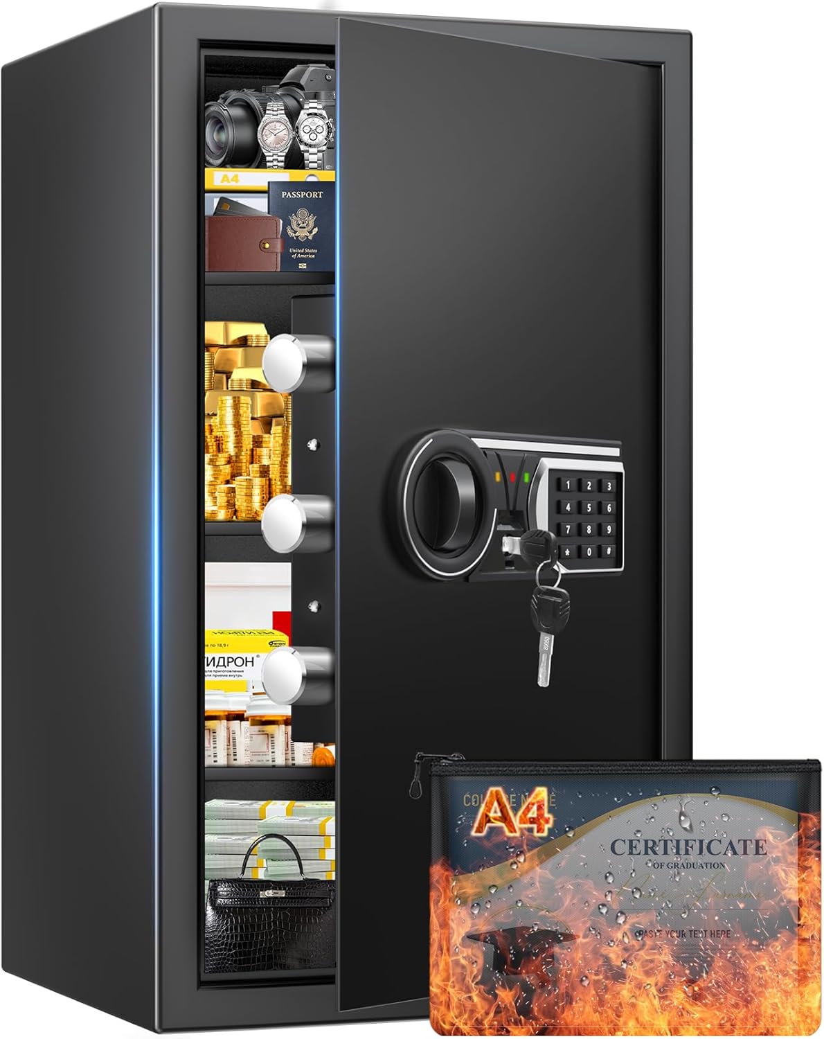 6.0 Cu Ft Large Fireproof Home Safe for Valuables and Documents