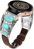 Western Turquoise Leather Band for Samsung Watches