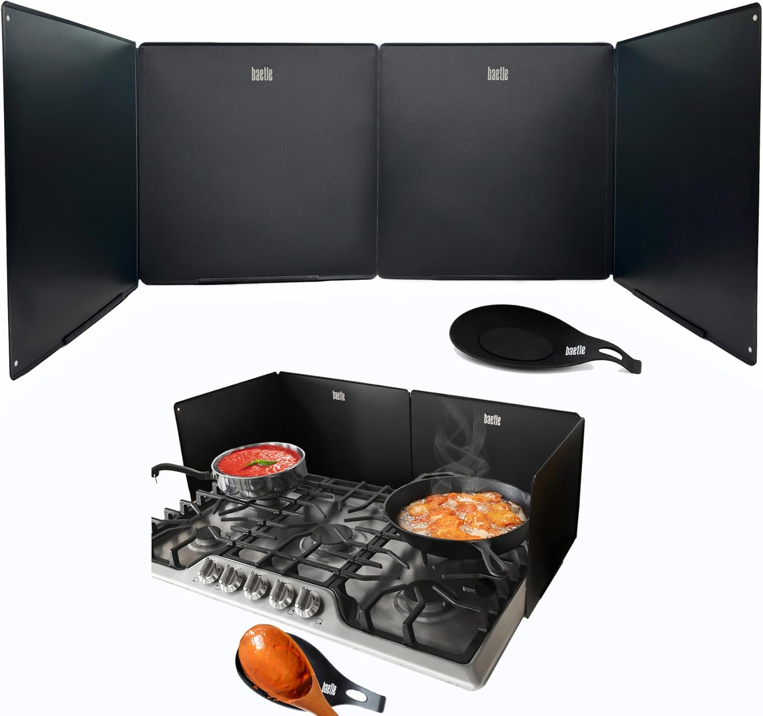 Large 4-Sided Grease Splatter Guard for Stove Top - Heavy-Duty