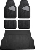 FH Group Premium Trimmable All-Weather Rubber Floor Mats Set