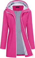 TCOT Rain Jacket Women Waterproof Windbreaker Long Trench Coat