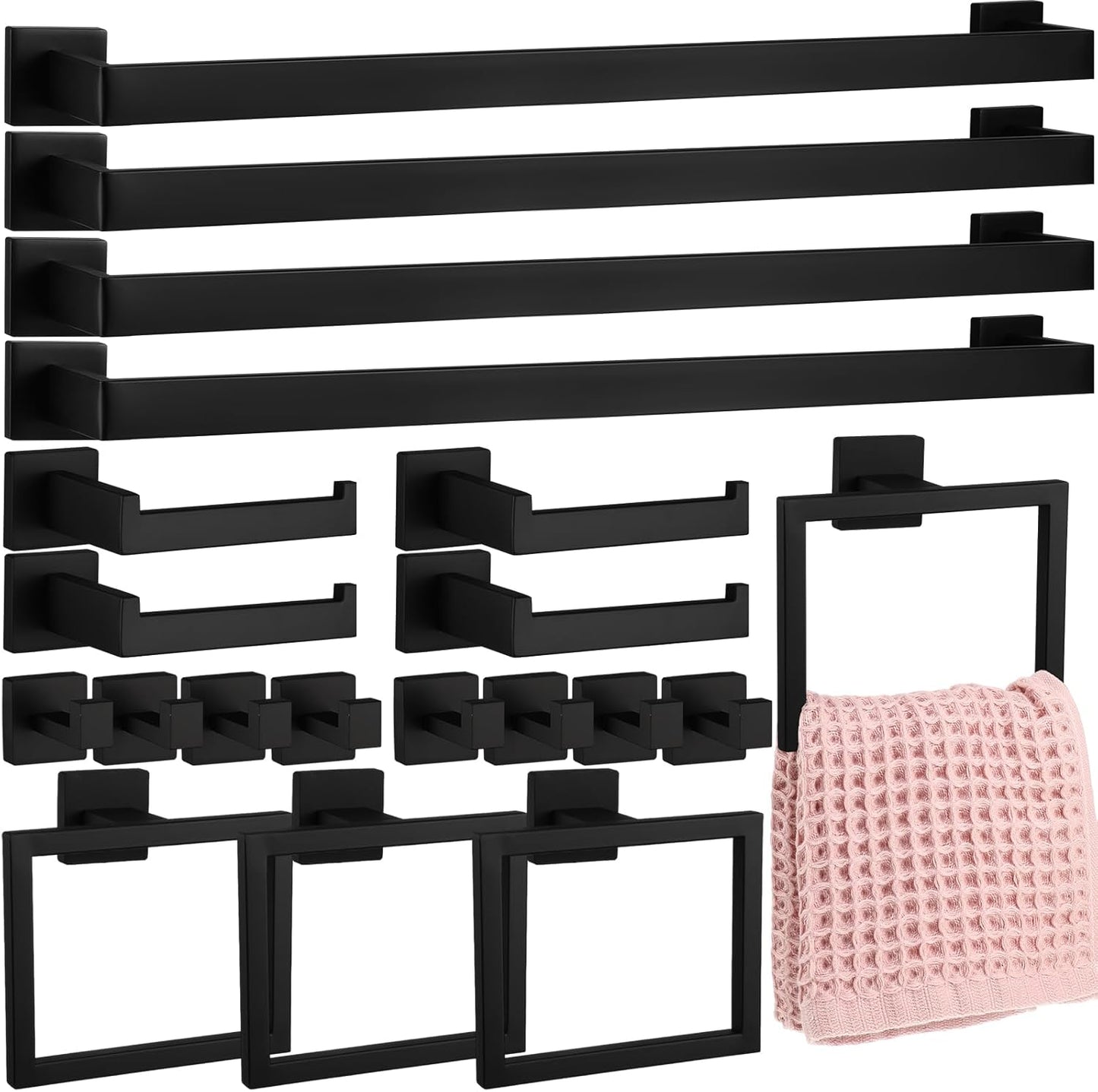 Gisafai 20 Pcs Bathroom Hardware Accessories Set for Modern Homes