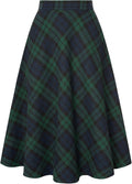 Plaid Midi Skirt with Pockets for Work and Casual Wear