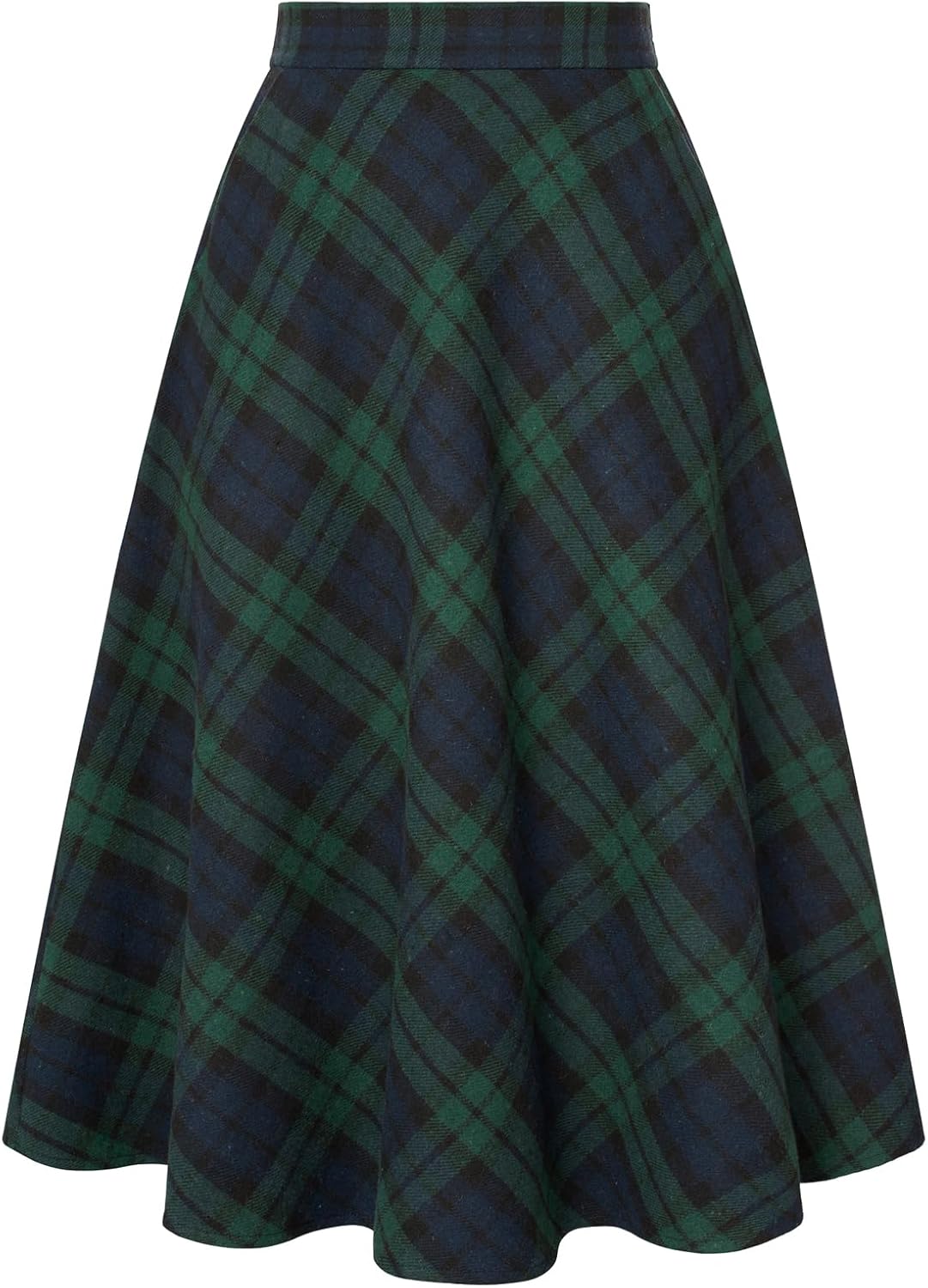 Plaid Midi Skirt with Pockets for Work and Casual Wear