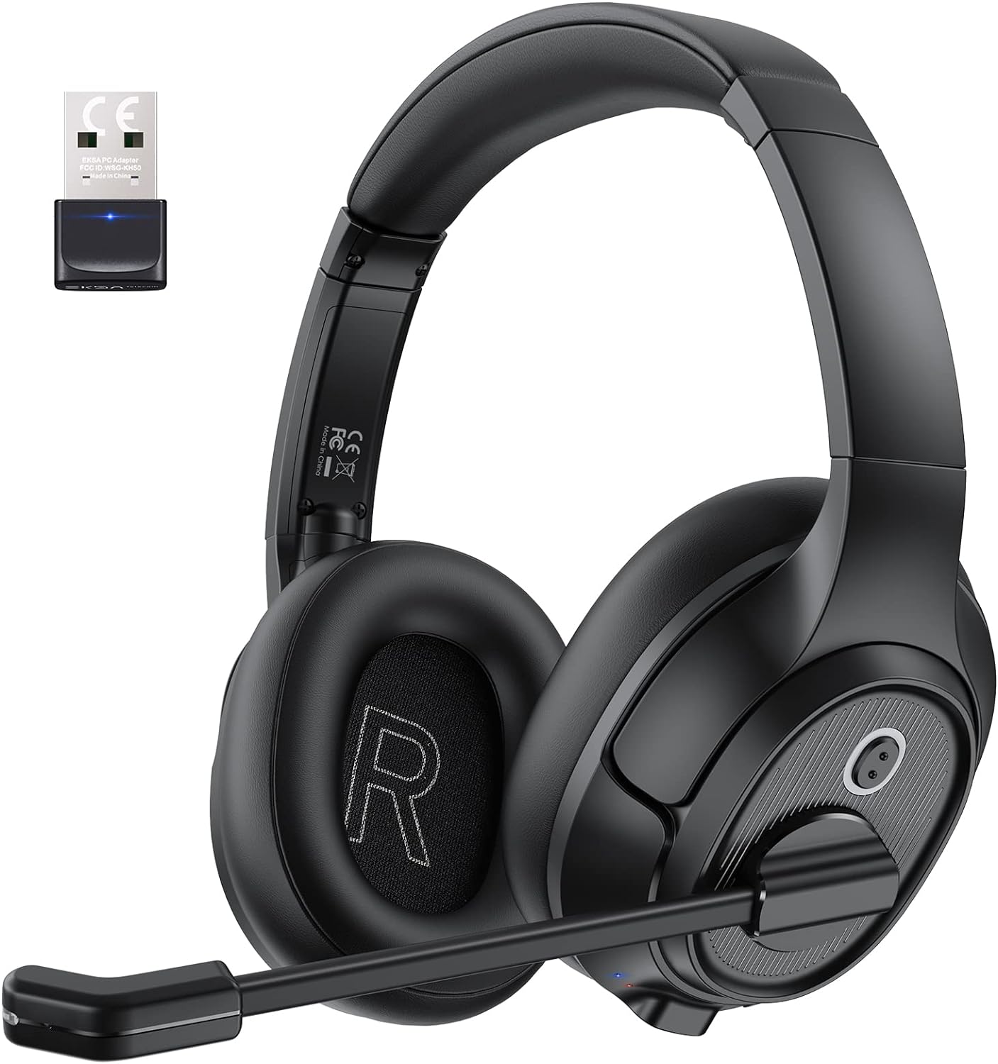 EKSA Wireless PC Headset - 55H Playtime, AI Noise Cancelling