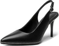 Zamikoo Women Beaded Pumps 3.5 in Stilettos - Comfortable Pointed Toe