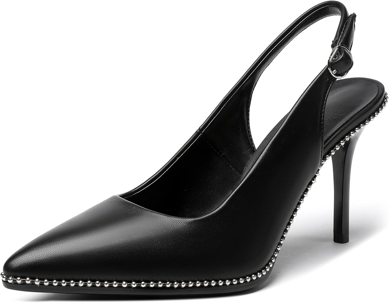 Zamikoo Women Beaded Pumps High Heel Slingback Stilettos