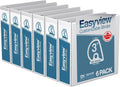 Easyview 3 in D-Ring Binders Pack of 6 White - Clear-View Covers