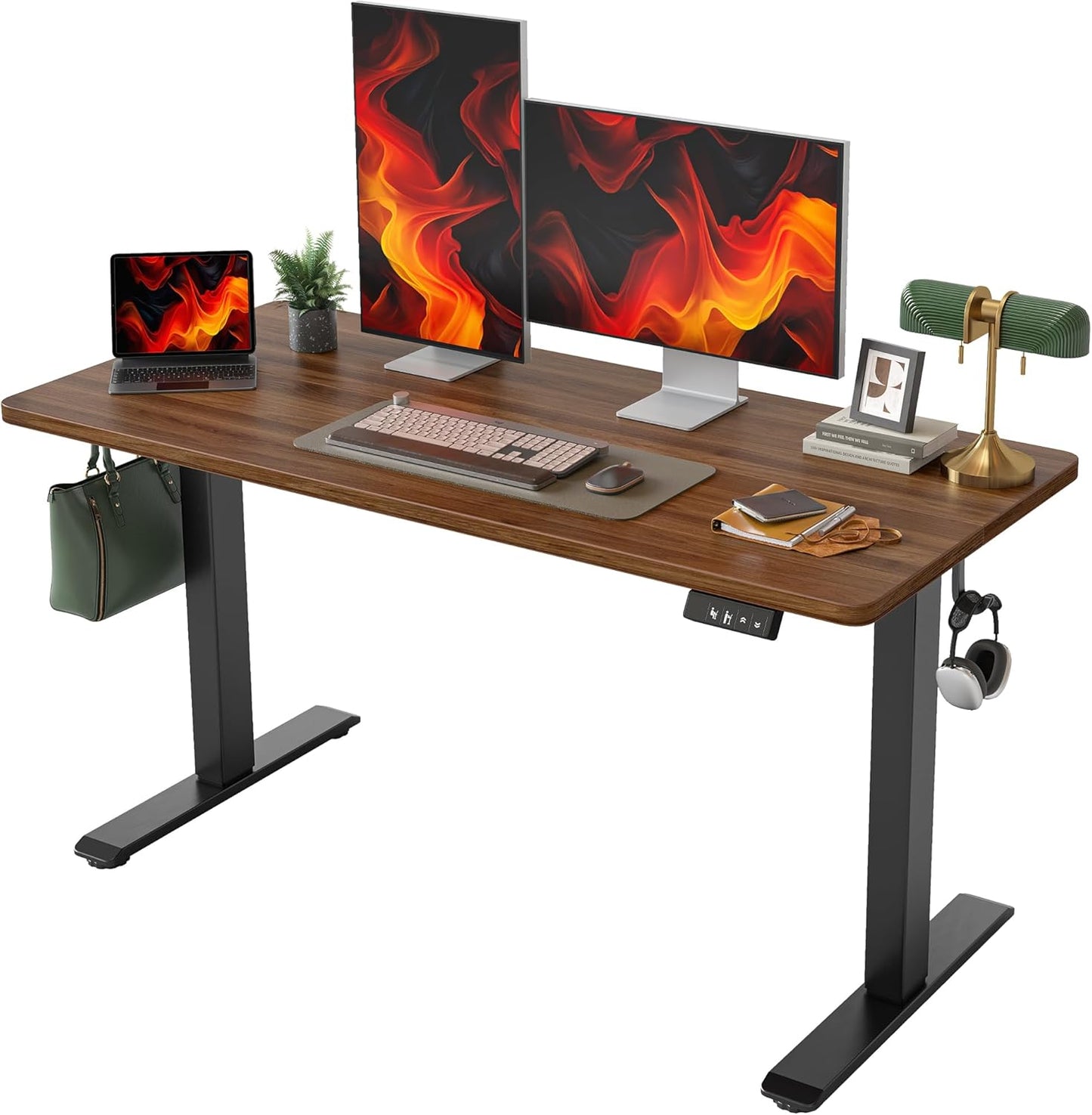 TIQLAB Electric Standing Desk - Adjustable Height Home Office Table
