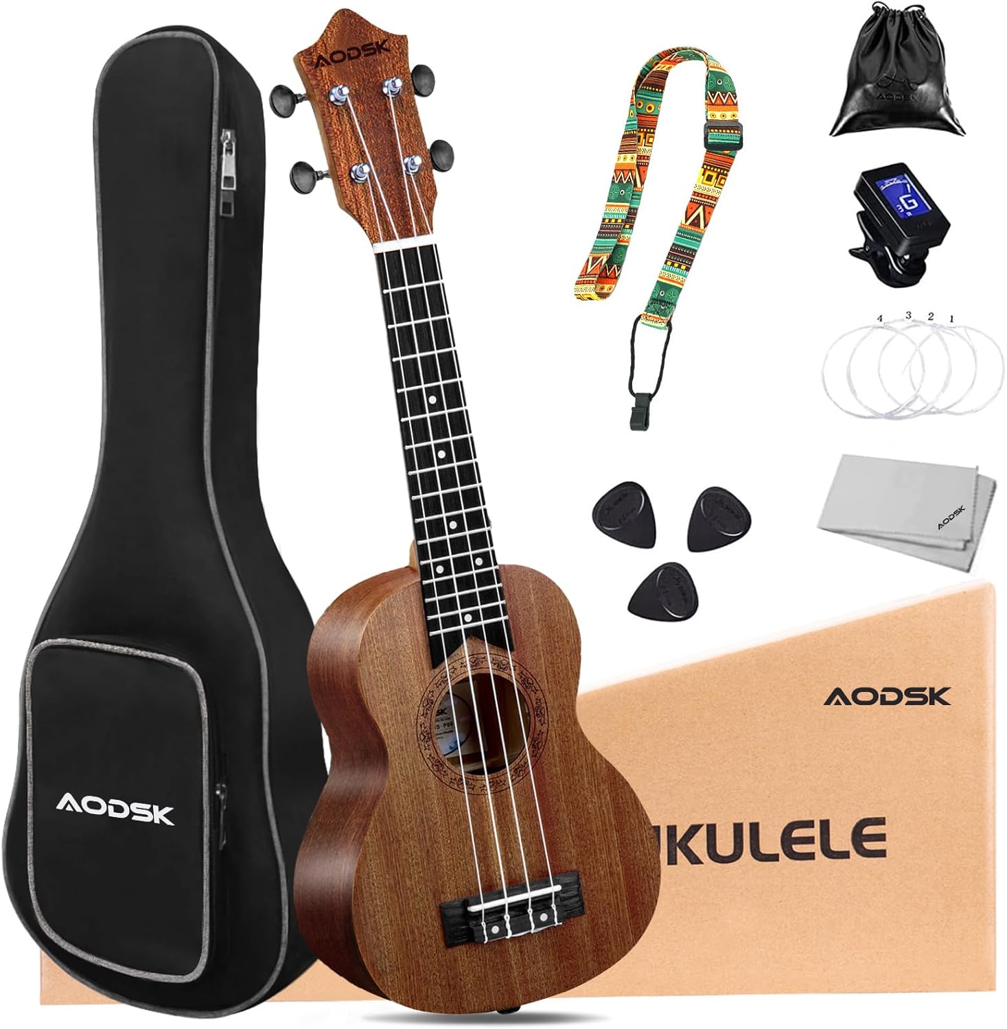 AODSK Tenor Ukulele Kit 26 Inch for Beginners with Accessories