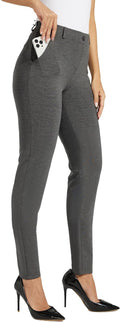 Willit Women's Yoga Dress Pants Skinny Work Slacks - Slim Stretch 5ft