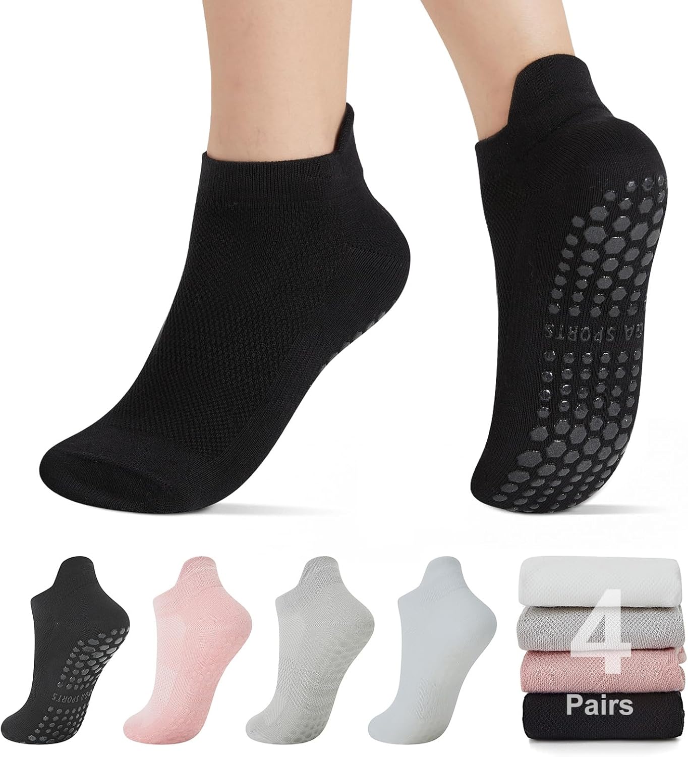 Non-Slip Pilates Socks for Women by Ligtmor