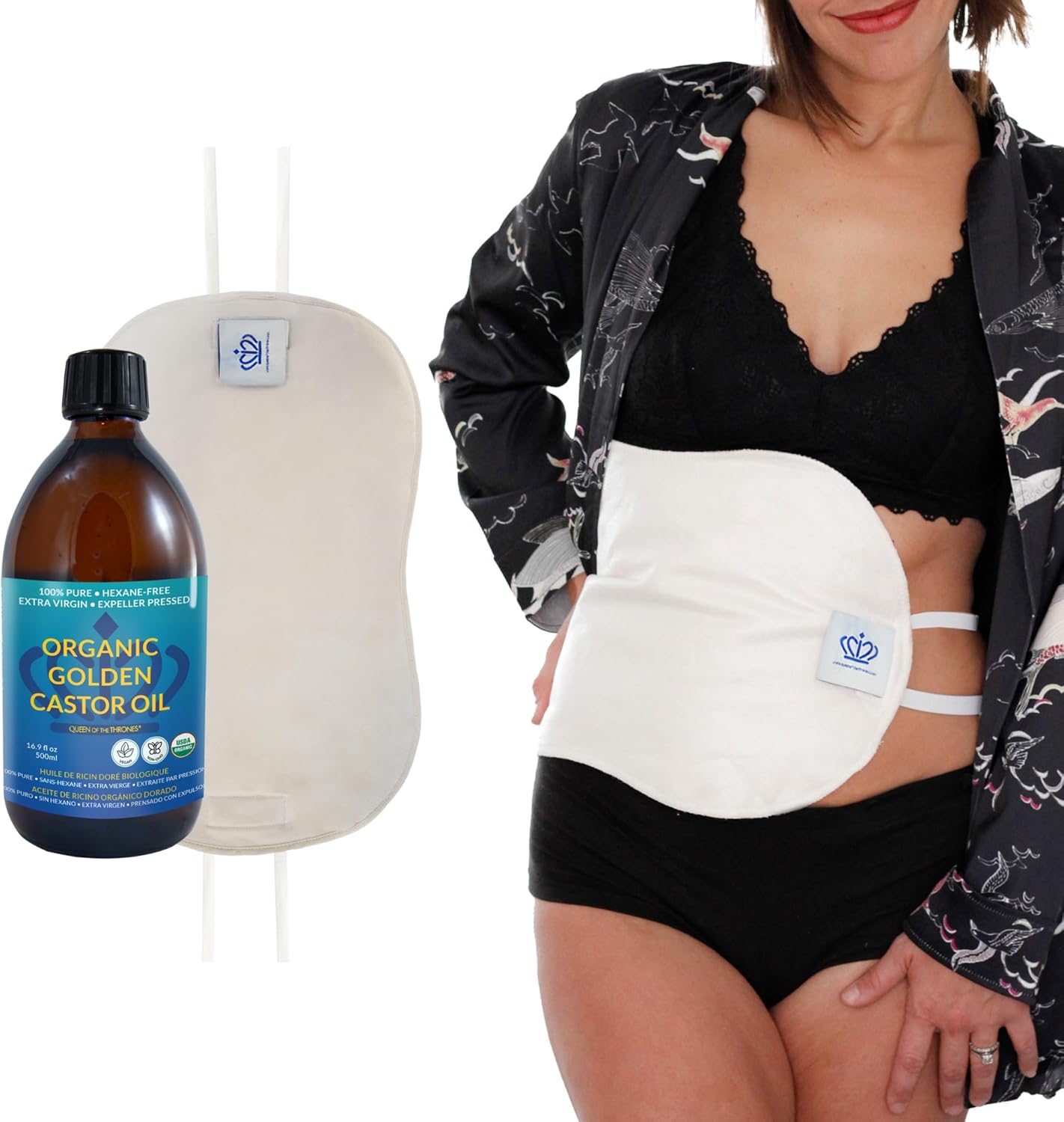 Castor Oil Pack for Liver - Organic Cotton Comfort Fit Kit