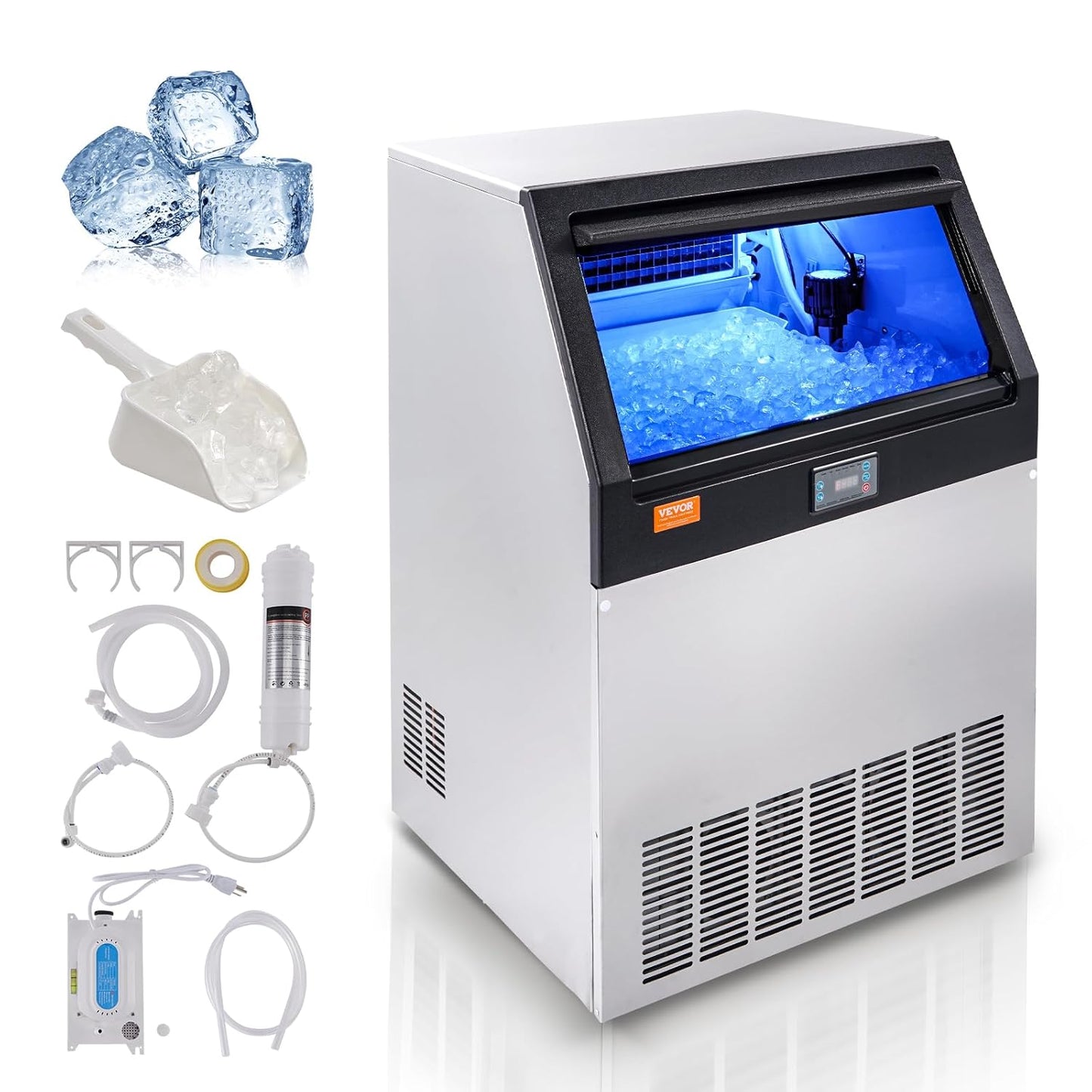 VEVOR Commercial Ice Maker Produces 160lbs of Ice Daily