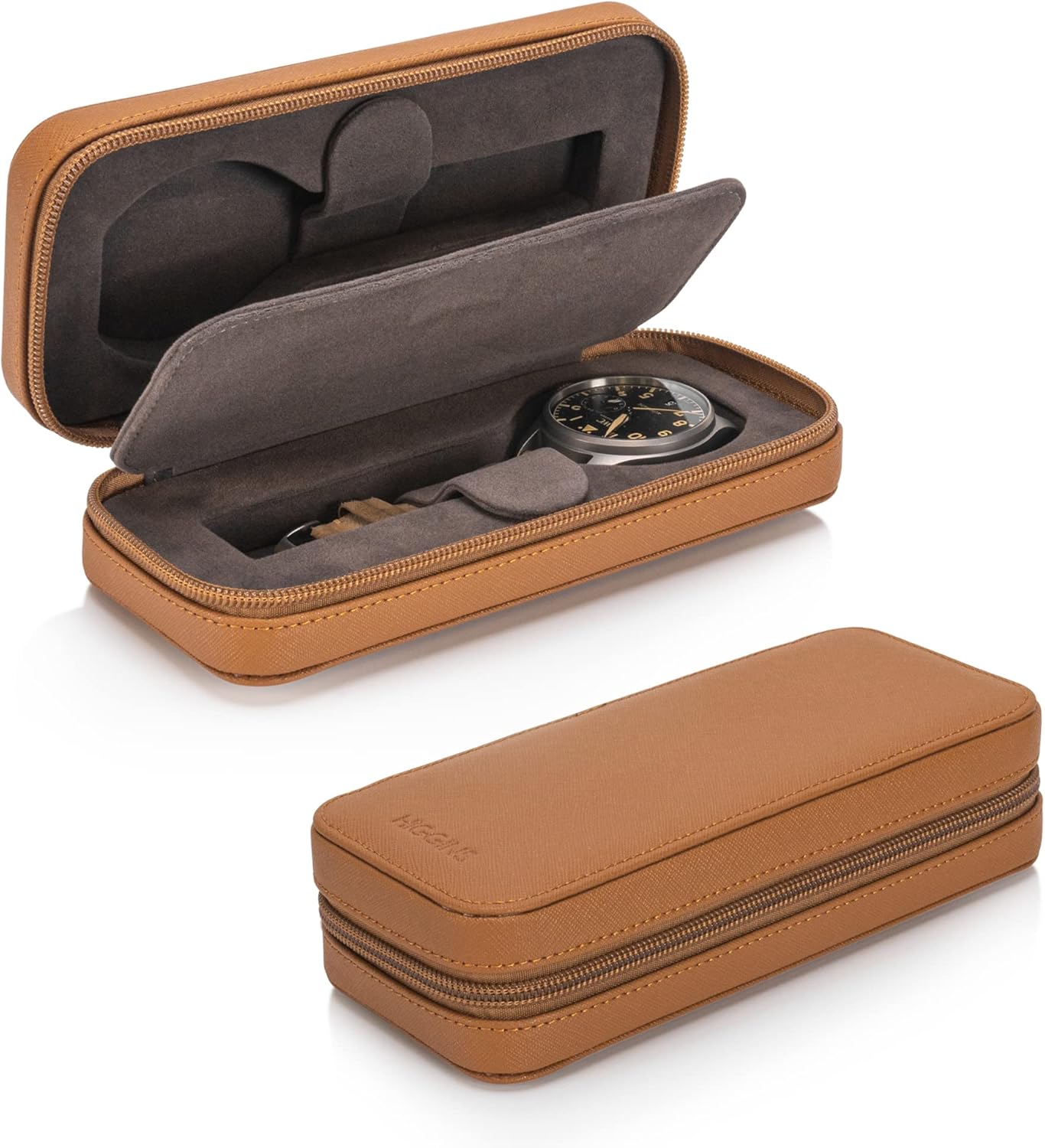 Leather Men's Watch Case - Travel Organizer & Display