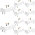 White Rectangle Tablecloth 60 x 126 in 10 Pack - Heavy Duty