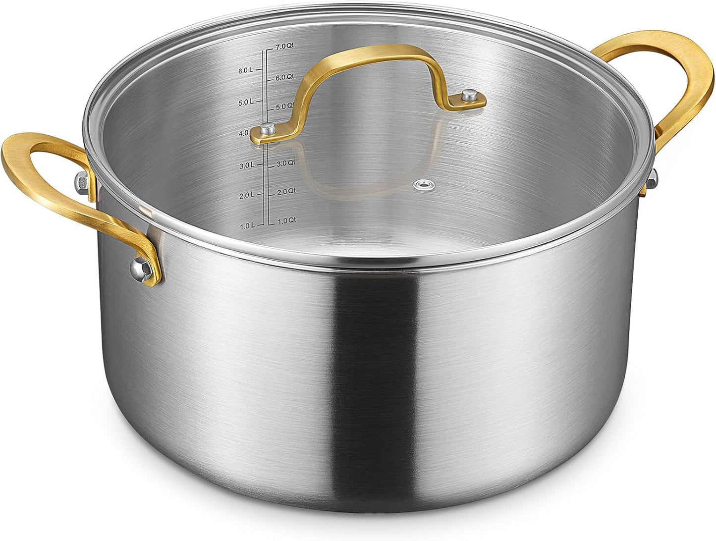 BEZIA 8 Quart Tri-Ply Stainless Steel Stockpot for All Stoves
