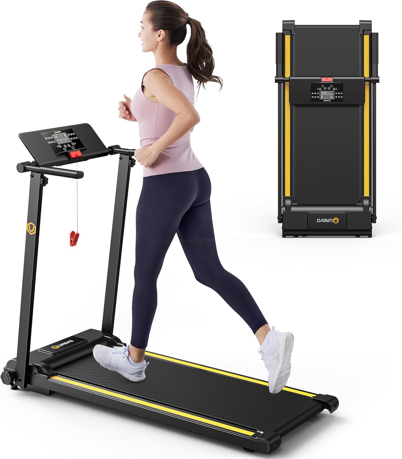 UREVO Treadmill with Desk Workstation for Home Office Use