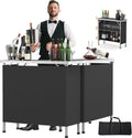VINGLI 39ft Portable Bar Table with 3-Tier Shelves - Easy Setup
