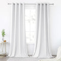 KEQIAOSUOCAI Greyish White Room Darkening Curtains 95 in Long