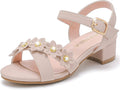 Girls Sandals Kids Heels Open Toe Ankle Strap Dress Shoes