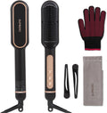 Negative Ionic Hair Straightener Brush with 9 Temp Settings - Fast 30s