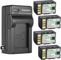 Kastar 4-Pack 2500mAh 7.4V Batteries with AC Charger - Camcorder Power