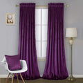 Plum Blackout Velvet Curtains Set - Thermal Insulated