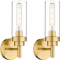 Emak Brushed Gold Sconces Set of 2 for Modern Home Decor
