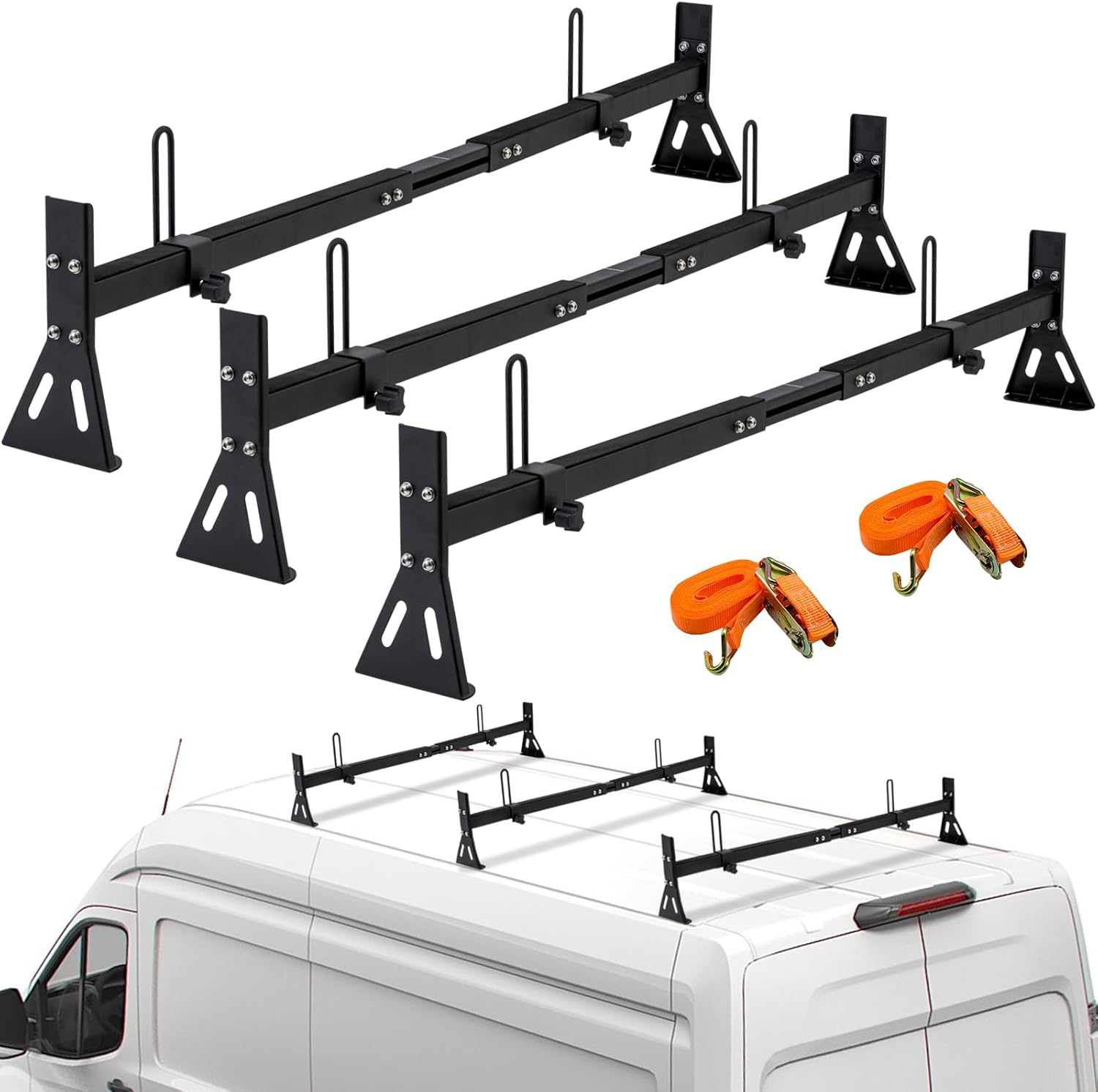 3 Bars Van Ladder Roof Racks for Chevy Express and Ford Vans