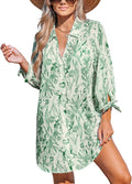 CUPSHE Stars & Sparrows Button-Up Mini Dress - Lightweight Cover Up