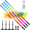 4Pack 4800mAh Battery Powered RGB LED Tube Lights for Events