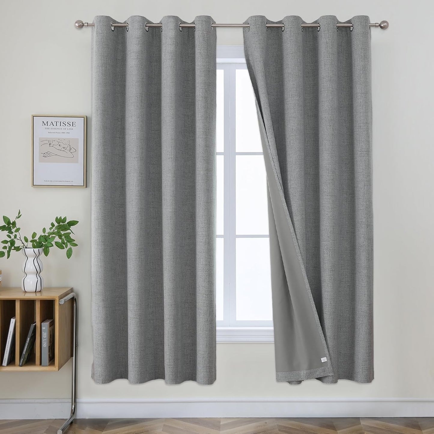 Joydeco 72 Inch Light Grey Blackout Curtains for Bedroom