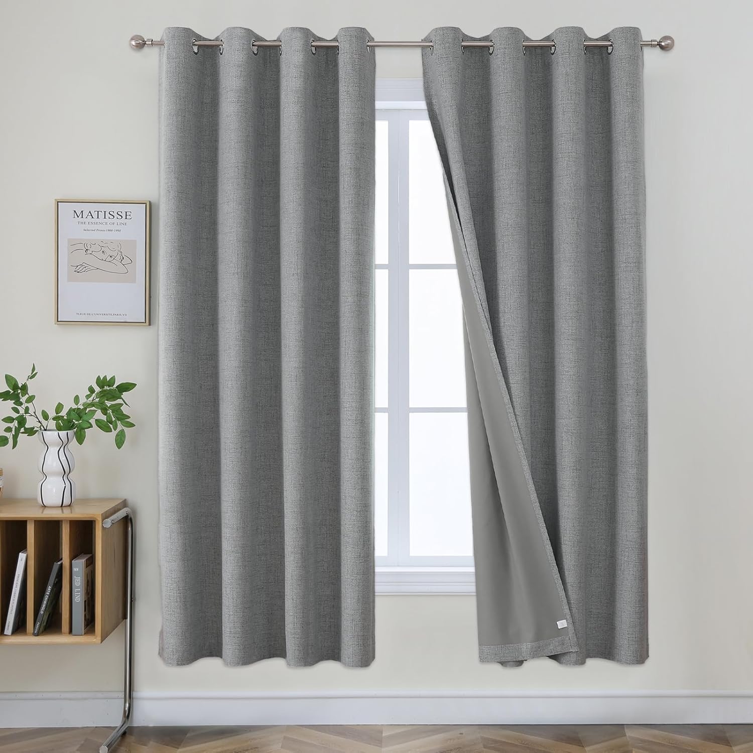 Joydeco 72 Inch Light Grey Blackout Curtains for Bedroom