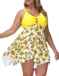 Plus Size One Piece Swimdress - Tummy Control Flowy Hem