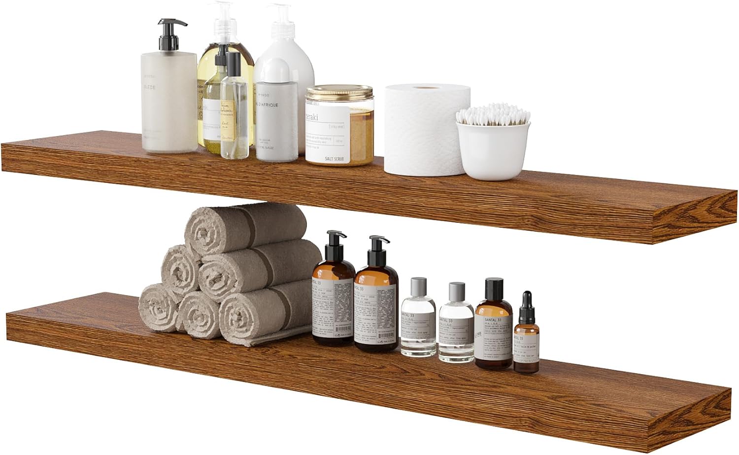 BAMEOS Floating Shelves Set of 2 for Stylish Home Decor