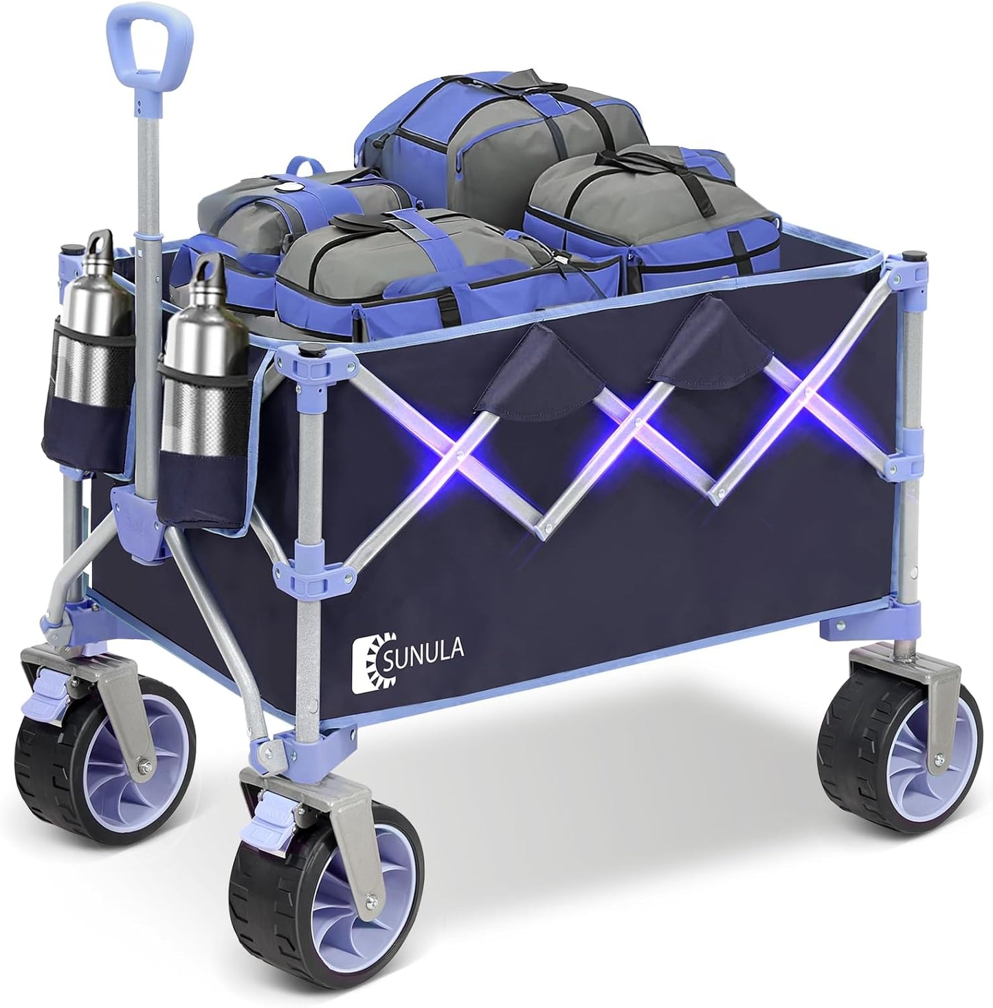 Collapsible Wagon Cart with 440lbs Capacity for Outdoor Use