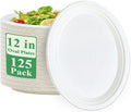100% Compostable Oval Paper Plates 12 in 125 Pack - Strong Eco Plates