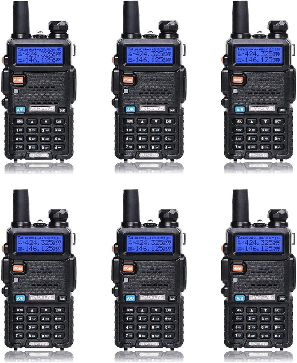 Baofeng UV-5R Dual Band Two Way Radio Pack of 6 for Adventures