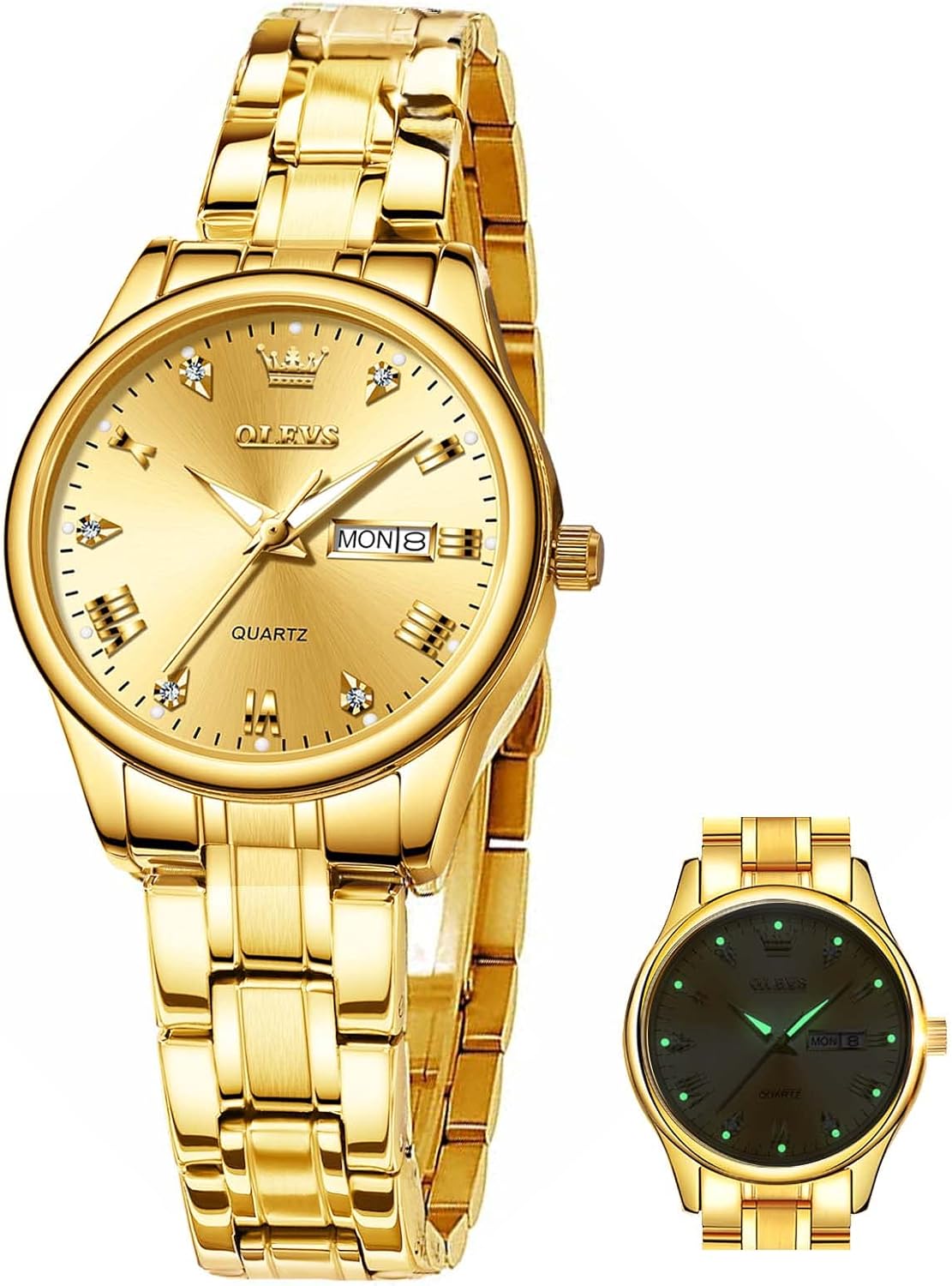 SHICHENG OLEVS Gold Date Watch - Stylish & Waterproof