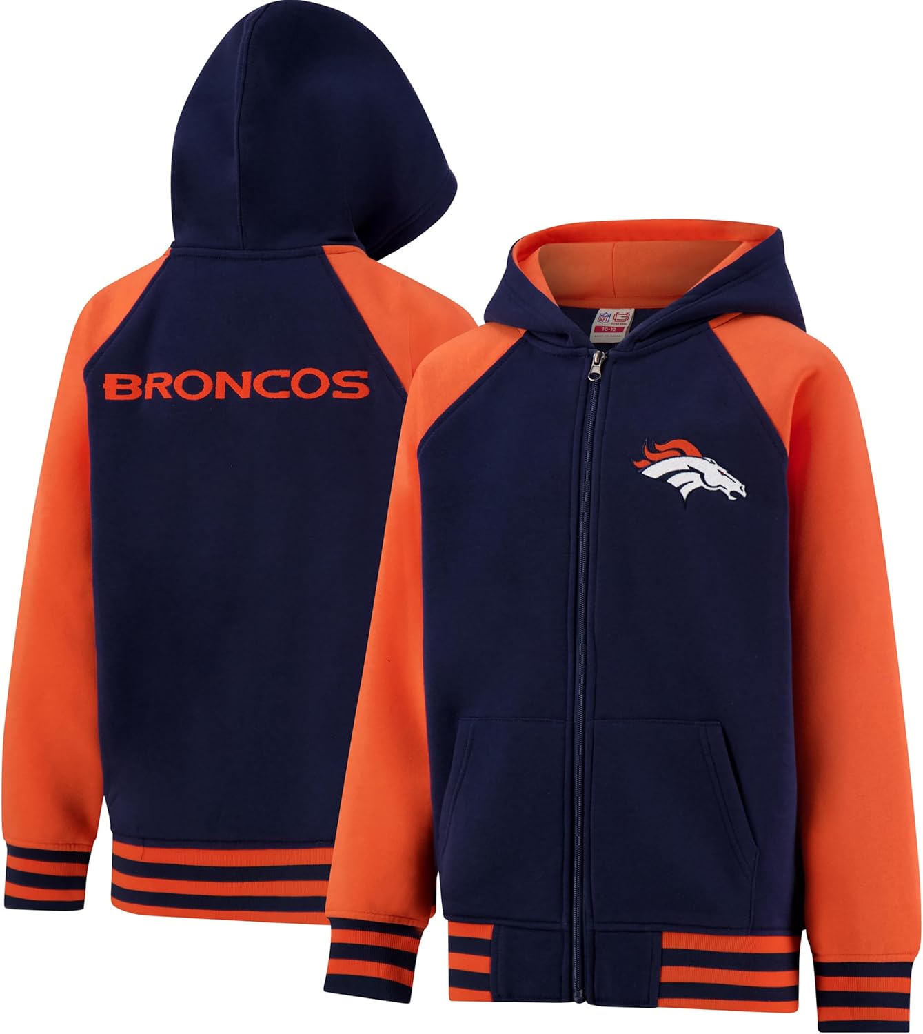 Ultra Game Youth NFL Official Super Soft Full Zip Varsity Hoodie