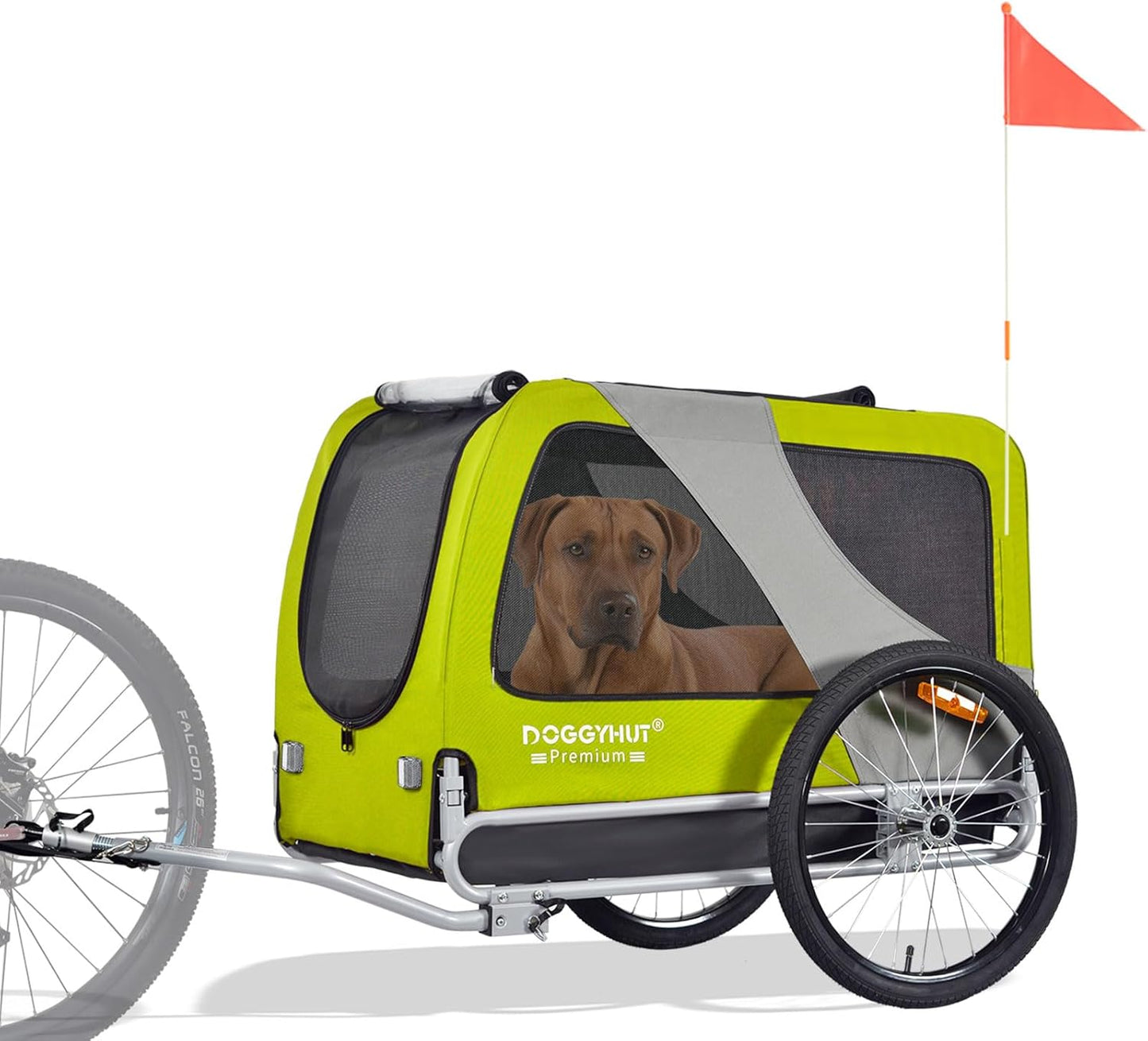DOGGYHUT XL Pet Bike Trailer for Large Dogs, Easy Folding Cart