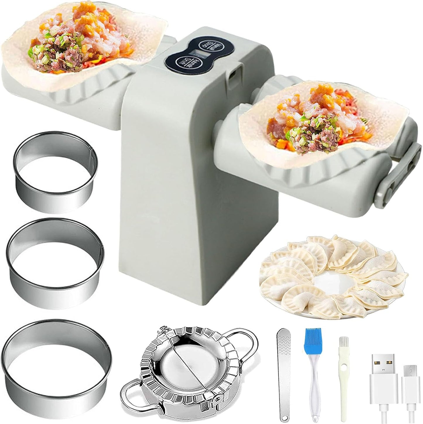 Double-headed Electric Dumpling Maker: Quick & Rechargeable