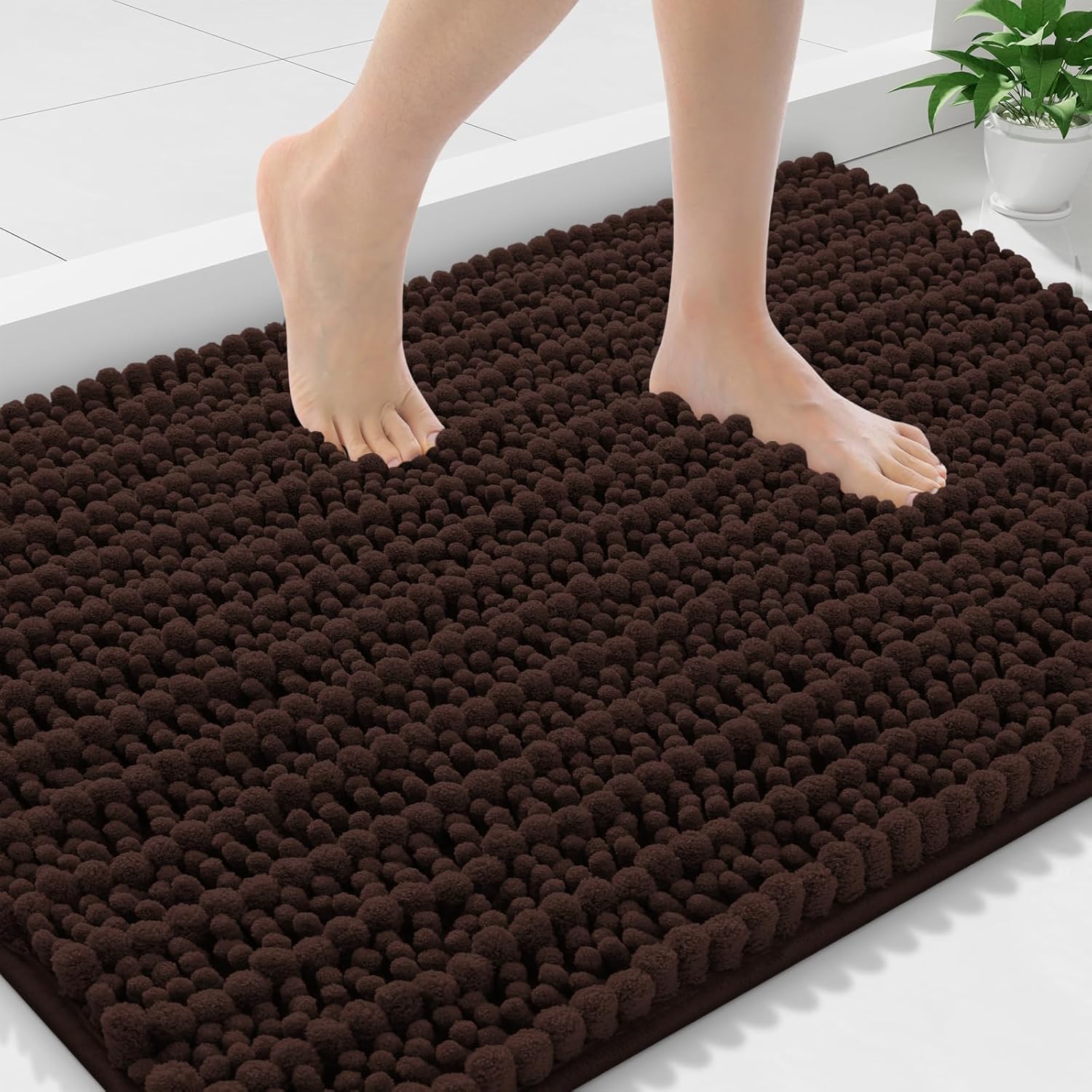 Smiry Bathroom Rugs Mat 36x24, Soft Absorbent Chenille Mats
