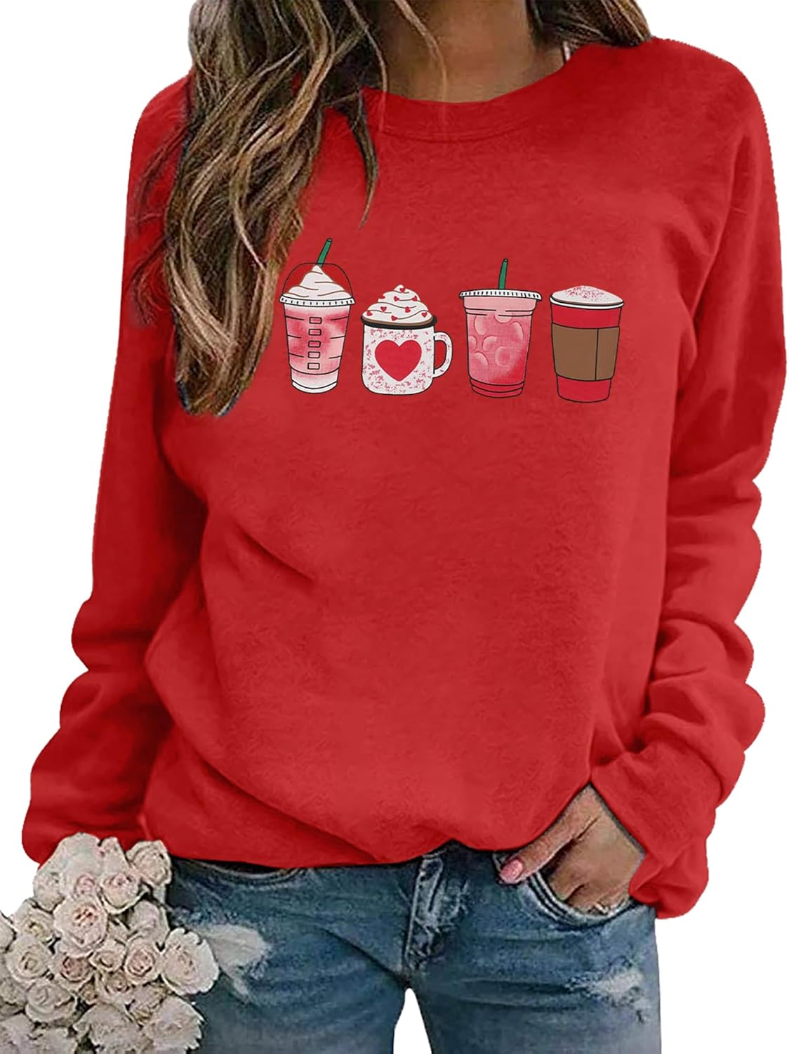 Valentine Love Heart Sweatshirts: Lovely Graphic Pullover Tops